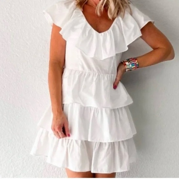 Who What Wear Dresses & Skirts - Whowhatwear Elegant White Ruffle Dress